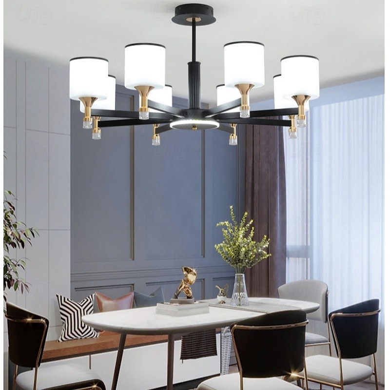 moderne lysekrone taklampe led pendellys moderne innfelt taklampe for spisestue stue svart gylden 6/8/10/15-lys 110-240v 2025 - $208.03 –P10