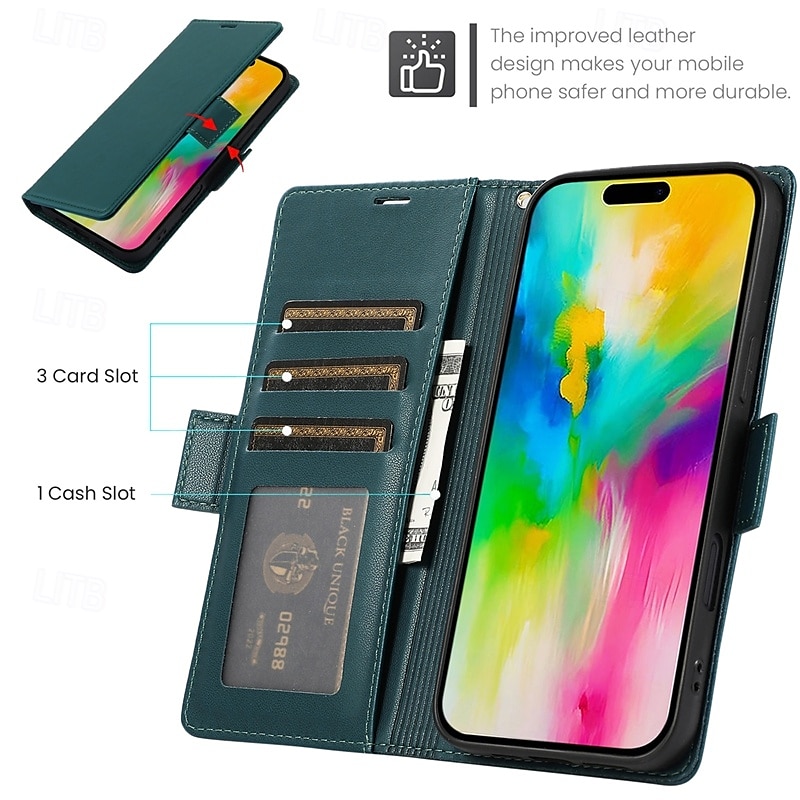 Phone Case For iPhone 16 Pro Max Plus iPhone 15 Pro Max Plus iPhone 14 13 12 11 Pro Max Plus iPhone 14 Pro Max iPhone 13 12 11 Pro Max Back Cover with Stand Holder with Wrist Strap Card Slot Retro 2025 - $17.99 –P5