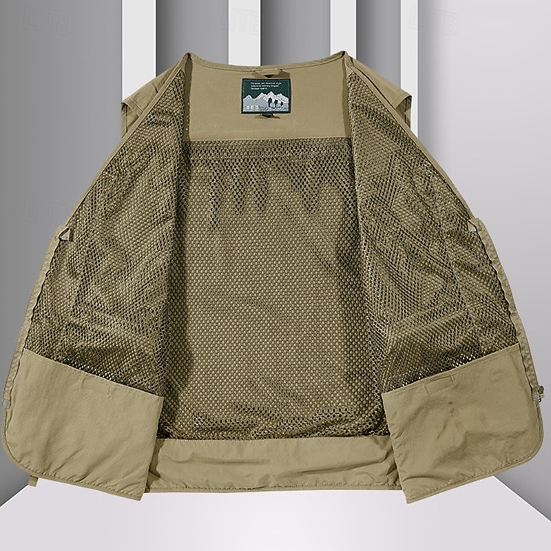 Per uomo Gilet / gilet da escursionismo Gilet di pile da escursione Senza maniche Gilè Esterno Traspirante Comodo Tasche Nylon Nero Verde militare Rosso Caccia Pesca Scalate del 2025 a $26.99 –P11