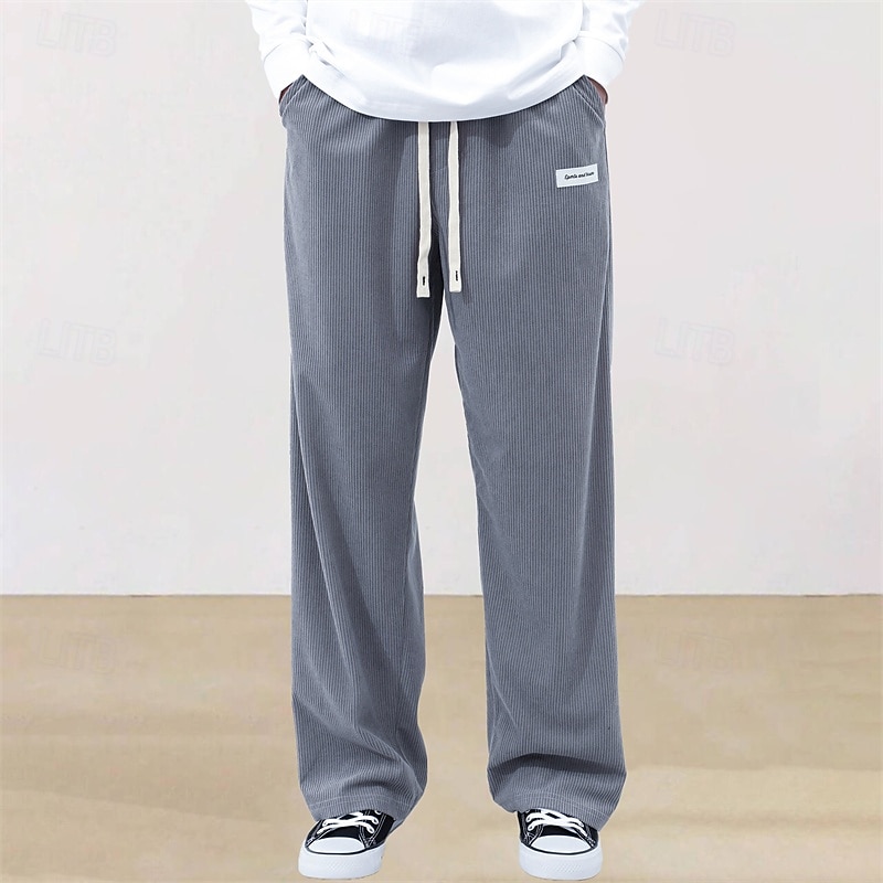Hombre Pantalones de Deporte Pantalones deportivos Pantalones Pantalones de Pana Pantalones deportivos de pierna recta Correa Bolsillo Cintura elástica Plano Comodidad Diario Deporte Moda Casual 2026 - $21.99 –P13