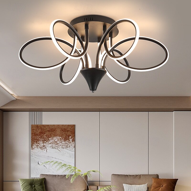 Nordic Style Ceiling Light Dimmable Lustre 6 Lights Chandelier Flower Design LED Ceiling Light Ceiling Lamp 220-240V 2025 - $168.99 –P6
