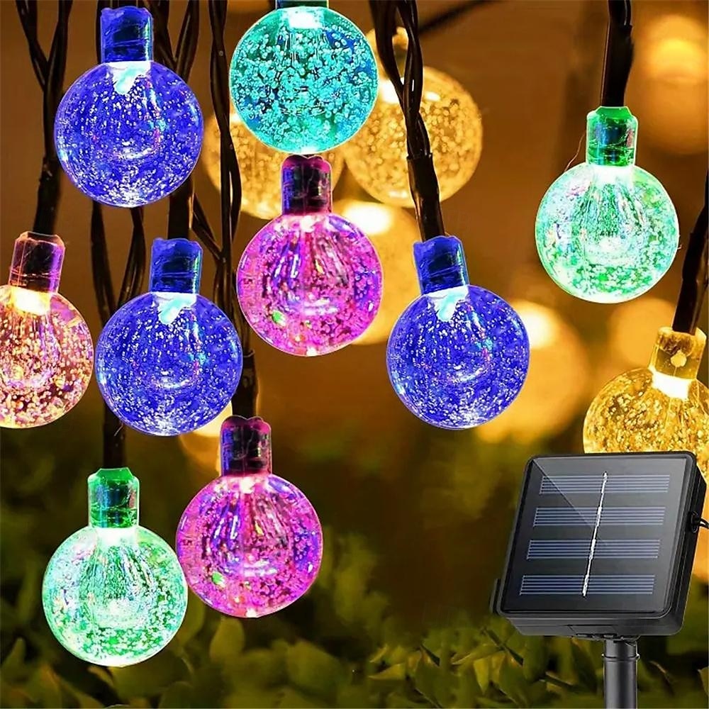 20 m aurinko-LED-lyhtyvalo, 200 kuplapallo-LED-nauha, vedenpitävä ulkokäyttöön joulupuutarhan koristeluun 1 setti 2025 - $106.99 –P9