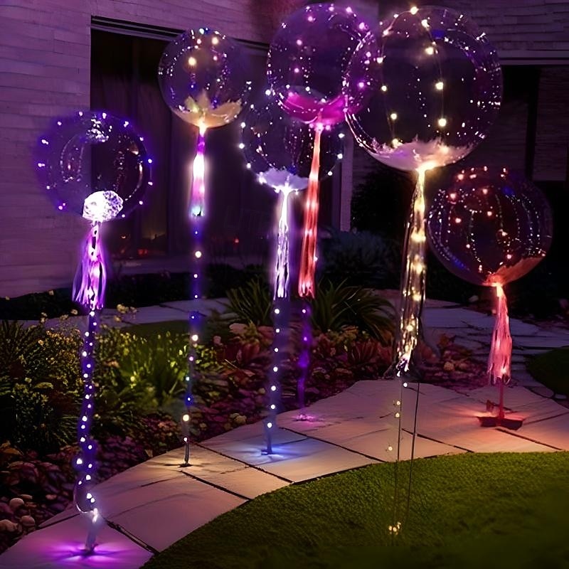 LED Balloons Light Up BoBo Balloons in Warm White & Colorful Luminous Transparent Bubble for Indoor/Outdoor Birthday Party, Wedding Decor &  Gift 20/10/4pcs 2026 - $17.99 –P11
