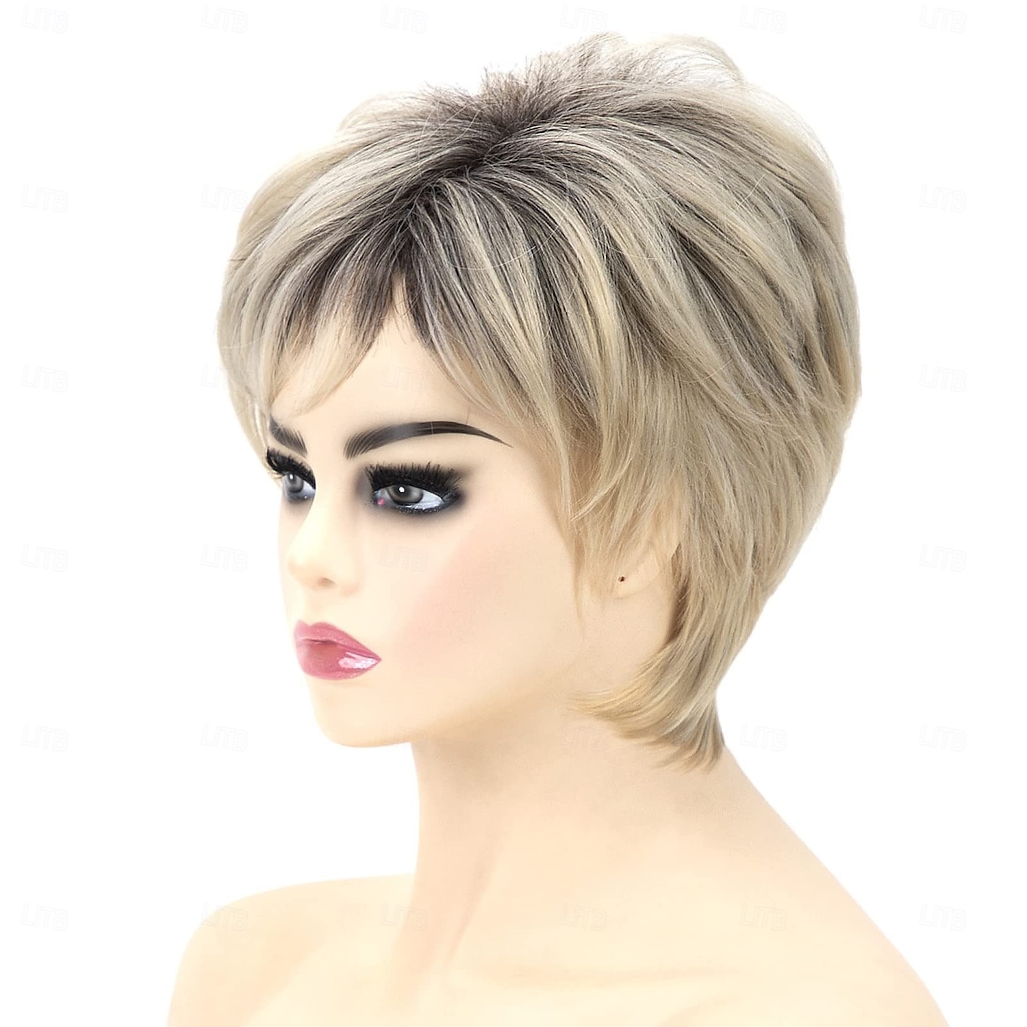 perucas loiras curtas para mulheres perucas loiras com corte pixie com franja perucas de cabelo curto em camadas retas perucas loiras claras sintéticas de aparência natural de 2025 por $20.99 –P3