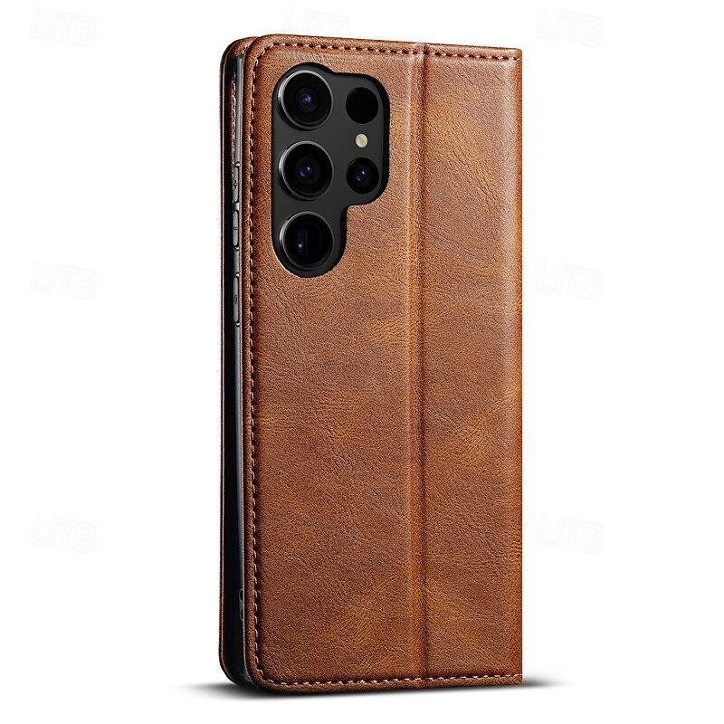 телефон Кейс для Назначение S24 S24 Ultra Plus S23 Ultra Plus S23 S22 S22 Плюс Ультра Кейс на заднюю панель со стендом Разъем для карты Защита от удара Ретро ПК Кожа PU 2025 - $18.99 –P13