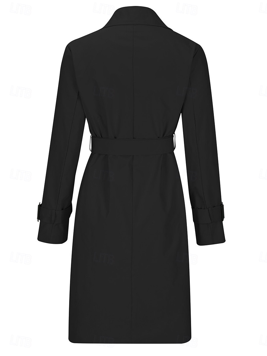 Dam Kappa Utomhus Gata Dagliga kläder Höst Vinter Normal Täcka Normal Håller värmen Andningsfunktion Stylish Ledigt Jacka Långärmad Slät Med fickor Svart Armégrön Rubinrött 2025 - $46.99 –P2