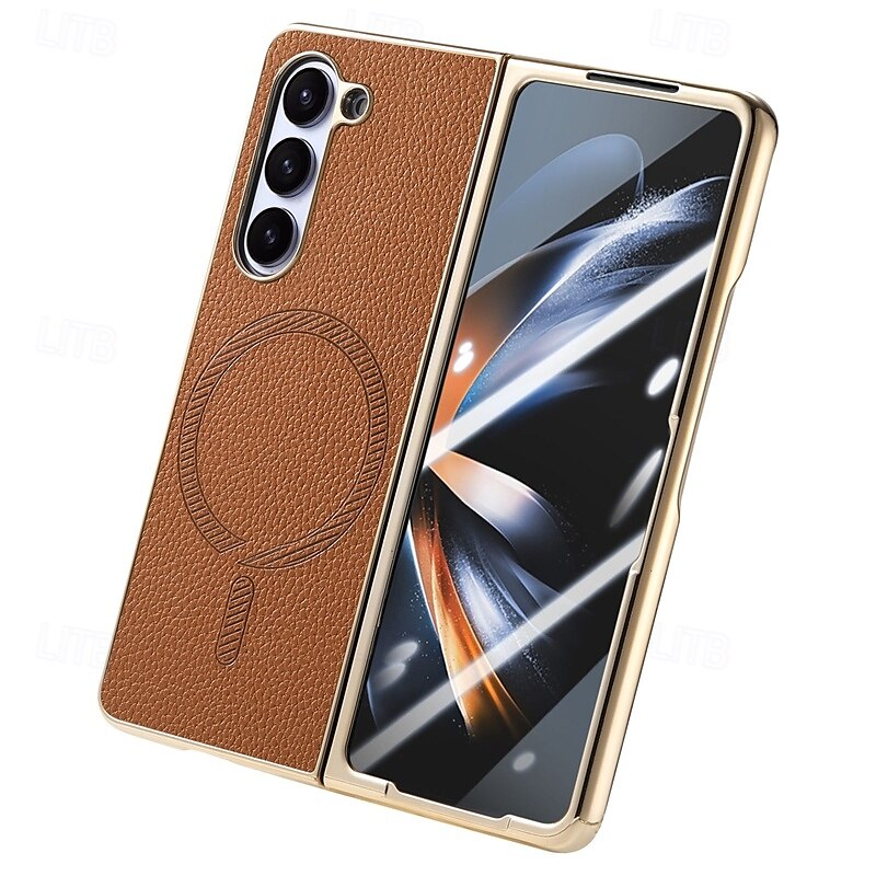 2025年 電話 ケース 用途 Zフォールド6 Z Fold 5 Z Fold 4 バックカバー スタンド付き とスクリーンプロテクター 磁石バックル レトロ風 TPU PUレザー コレクション – $23.99 –P3
