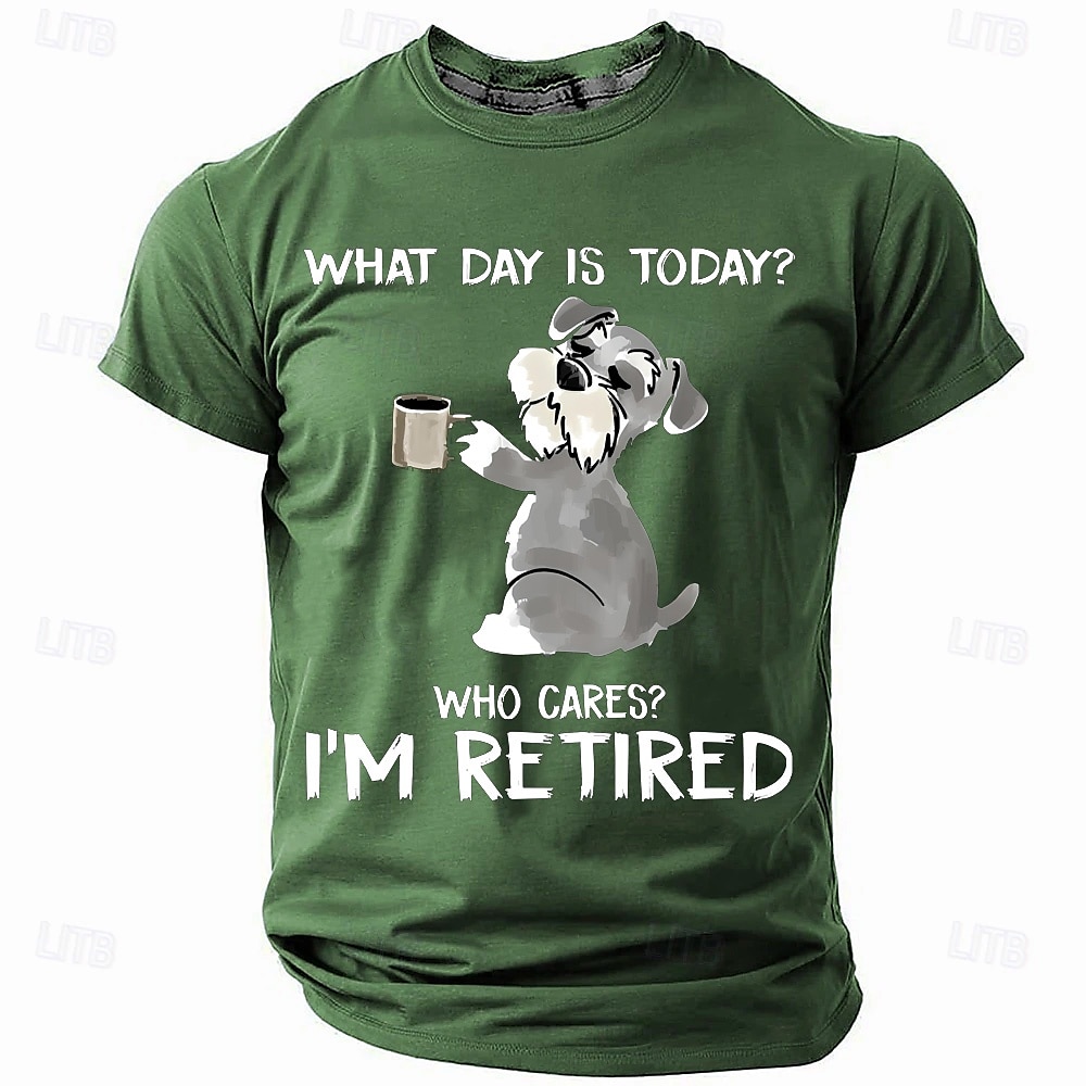 Voor heren Hond Tekst T-shirt Korte mouw T-shirt 3D-afdrukken Strakke ronde hals Overhemd Modieus Sportkleding Straat Buitensporten Zwart Rood Donkergroen Zomer Lente Kleding S M L XL XXL XXXL 2025 - $17.99 –P3