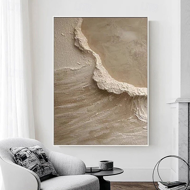 oryginalny biały abstrakcyjny obraz biały beżowy tekstura malarstwo abstrakcyjna sztuka ścienna minimalistyczny abstrakcyjny obraz nowoczesna sztuka sztuka do salonu rozciągnięta rama gotowa do 2025 - $131.99 –P8