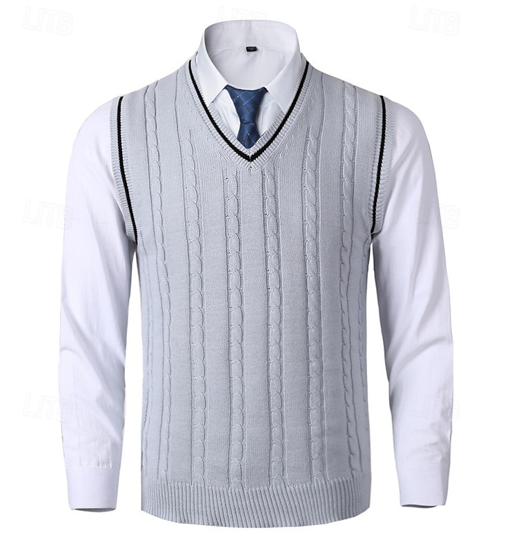 Homme Pull Gilet Pull Robe pull Gilet Pull en tricot A côtes Tricot torsadé Tricoter Normal Tricoté Plein Col V Mode Décontractées Usage quotidien Rendez-vous Vêtement Tenue Automne hiver Noir Blanche de 2025 ? $25.99 –P5