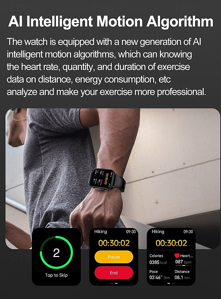 ET570 Smart Watch ECG Bluetooth Call AI Voice SOS Non-invasive Blood Glucose Health Monitor 1.96inch Sport Smartwatch 2025 - $51.99 –P11