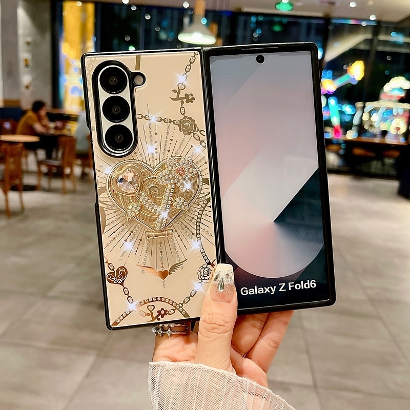 2025年 電話 ケース 用途 Zフォールド6 Z Fold 5 Z Fold 4 バックカバー スタンド付き リストストラップ付き 耐衝撃 レトロ風 TPU PC  コレクション – $17.99 –P4