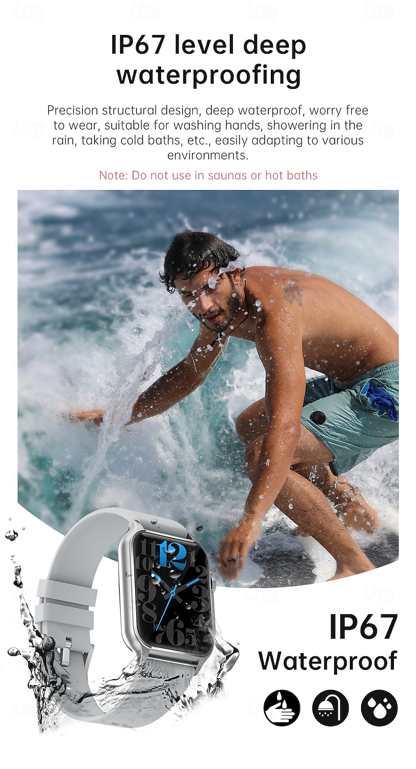 iMosi KT64 Smart Watch 1.96 inch Smartwatch Fitness Running Watch Bluetooth Pedometer Call Reminder Sleep Tracker Compatible with Android iOS Women Men Hands-Free Calls Waterproof Media Control IP 67 2025 - $42.99 –P16