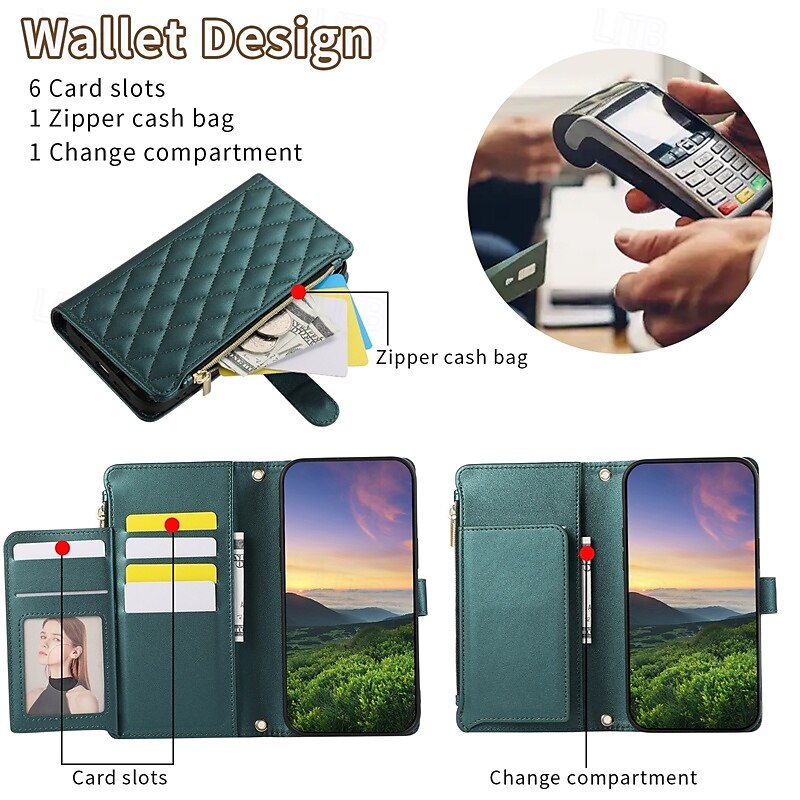 Phone Case For S24 S24 Ultra Plus S24 FE S23 S22 S21 S20 Ultra Plus FE A54 A34 A14 A73 A53 A33 A23 A13 A72 A52 A32 A22 A12 A71 A51 A31 S25 Ultra Back Cover with Stand Holder Zipper with Lanyard Retro 2025 - $20.99 –P11