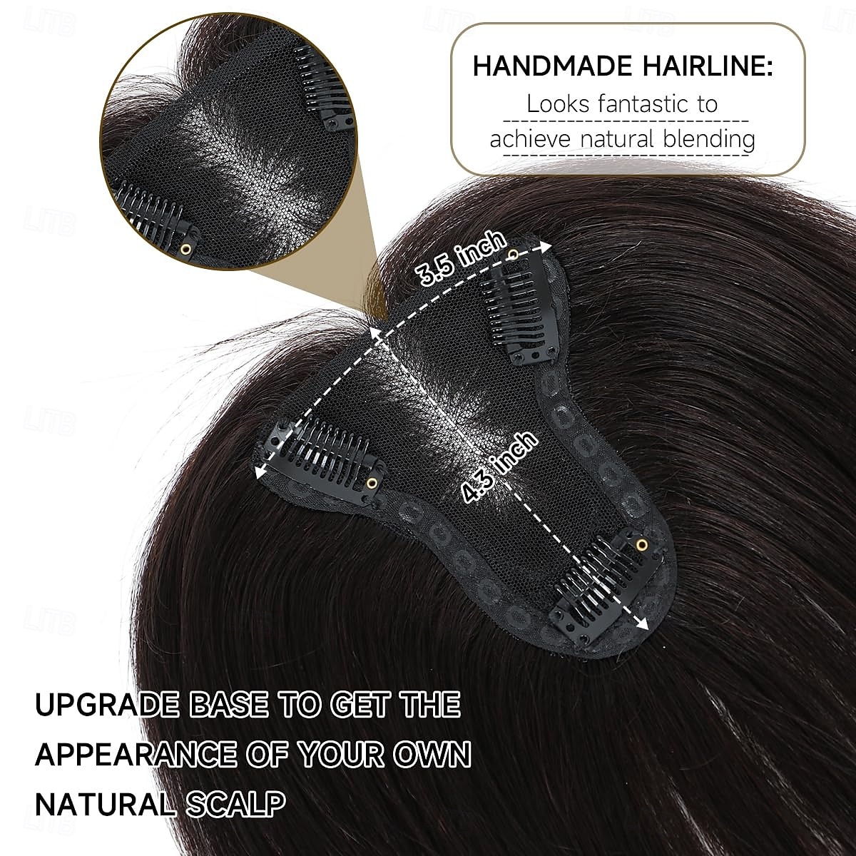 topper per capelli 9.8" topper per capelli umani per donne topper per capelli color castano scuro per capelli diradati topper per capelli umani 100% veri per donne del 2025 a $125.99 –P2