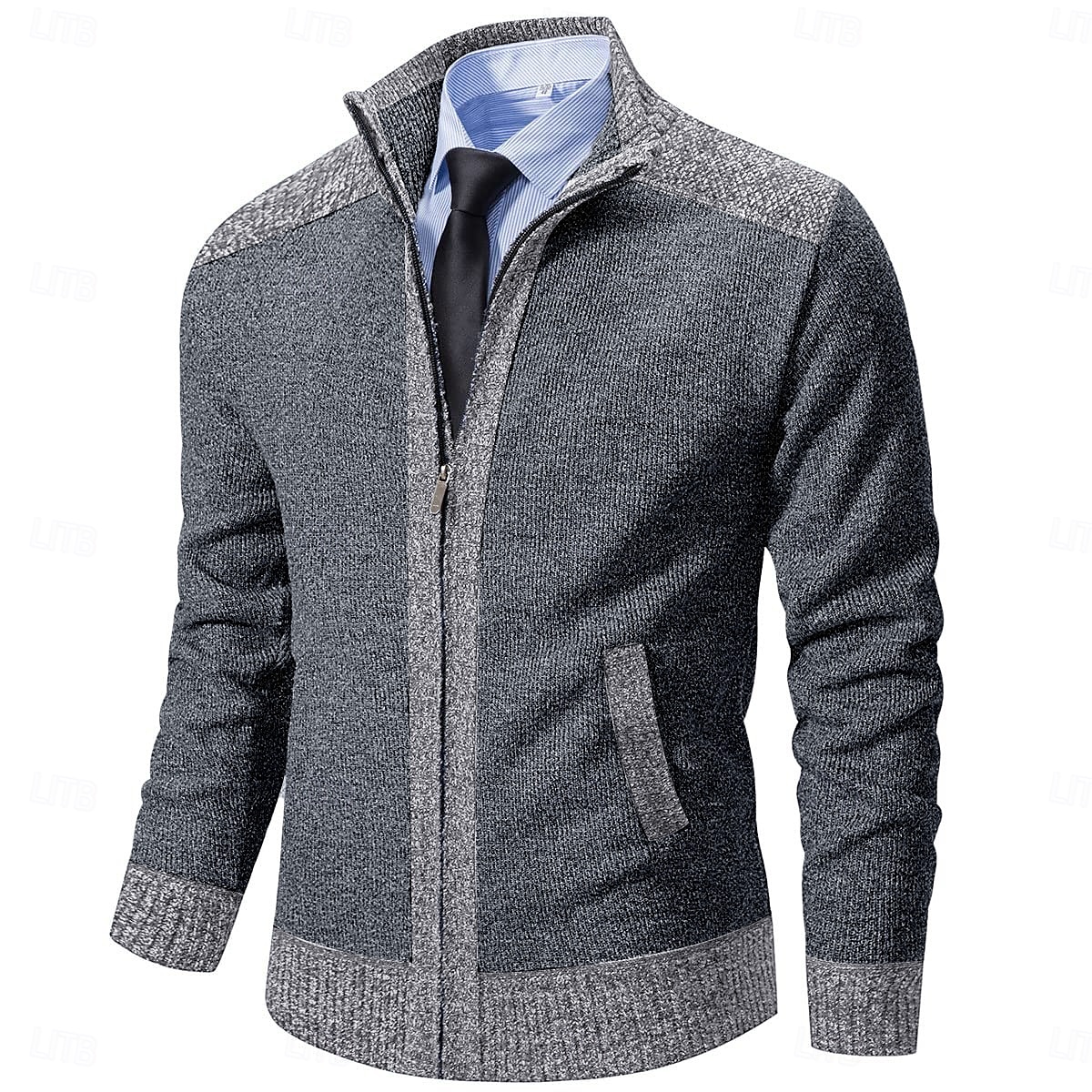Per uomo Cardigan Maglione Maglione da abito Maglione in pile A coste Maglia Corto Lavorato a maglia Color Block Colletto alla coreana Top caldi Contemporaneo moderno Da tutti i giorni Per uscire del 2025 a $31.99 –P3