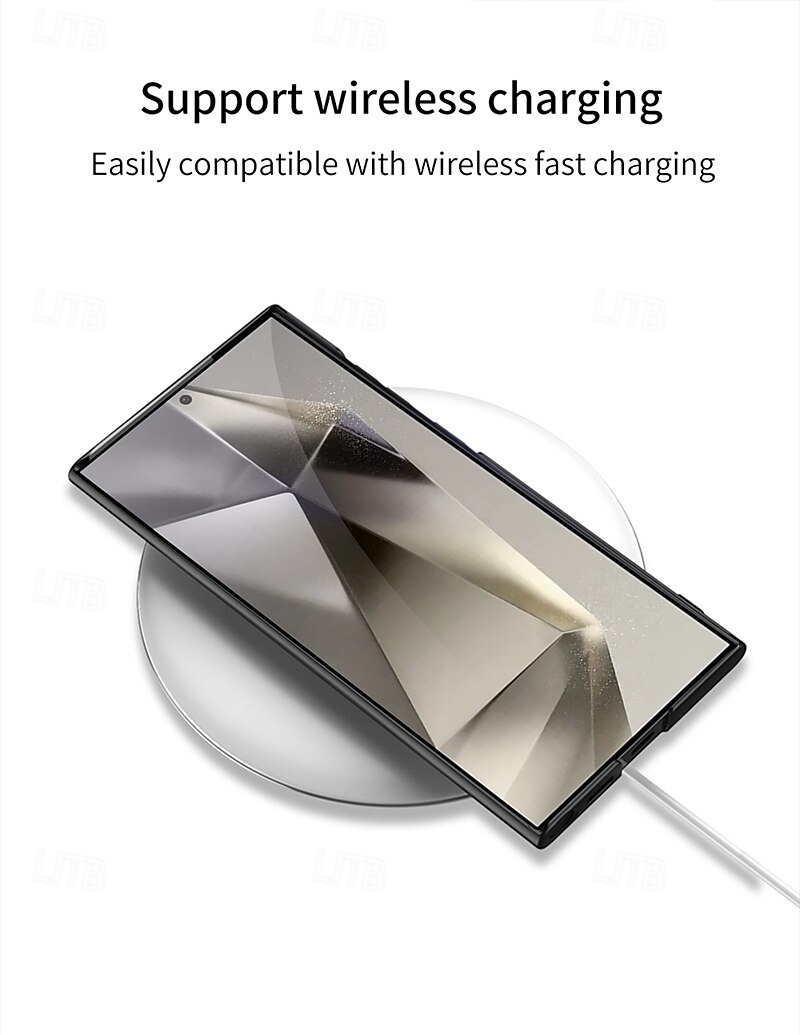 Phone Case For Samsung Galaxy S24 Ultra S23 Ultra S22 Ultra S25 Ultra Back Cover with Stand Holder Support Wireless Charging Shockproof PC 2025 - $17.99 –P8