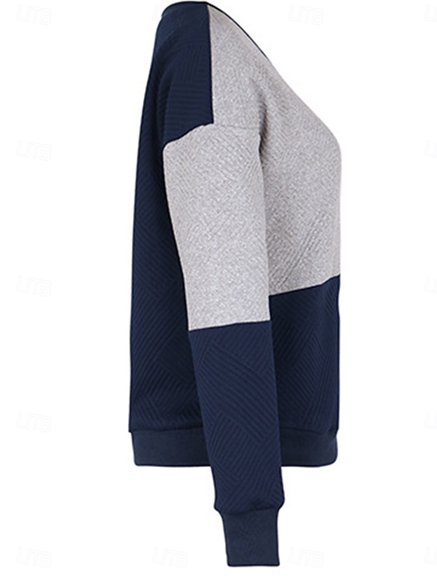 Women's T Shirt Plaid Fashion Modern Casual Long Sleeve Crew Neck Regular Tops Daily Weekend Print Black Navy Blue Gray Fall Winter 2025 - $38.99 –P3