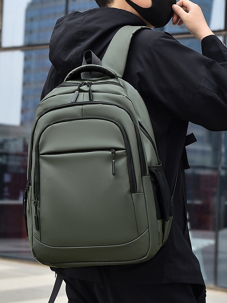 férfi vízálló üzleti laptop hátizsák – elegáns, több rekeszes táska USB töltőporttal munkához és utazáshoz 2025 - $34.99 –P3