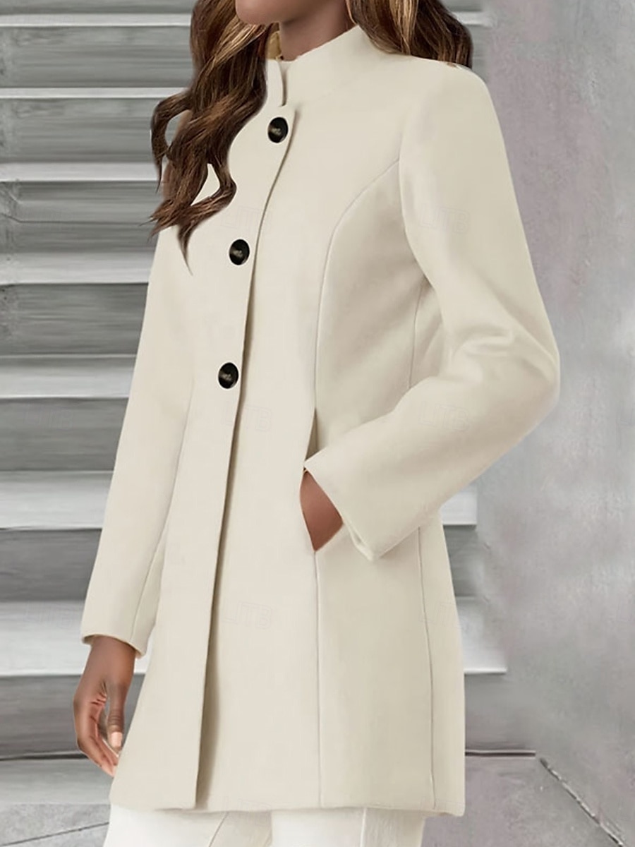 Manteau d'hiver Femme Extérieur Plein Air Usage quotidien mode Décontractées Ajustable Normal Manteau Blanche Automne Hiver Ouvrir le devant Mao Standard S M L XL 2XL de 2025 ? $83.99 –P3