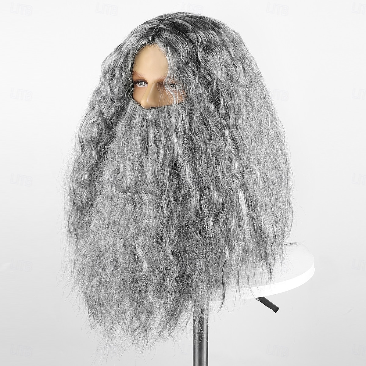 Synthetische pruiken Gekruld Met pony Machinegemaakt Pruik Kort Grijs Synthetisch haar Voor heren Grijs 2025 - $21.99 –P2