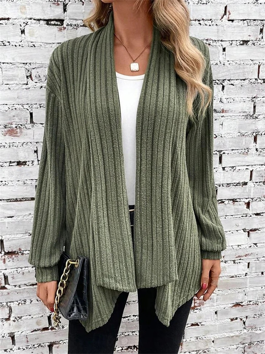 Women's Winter Coat Outdoor Street Daily Wear Fall Winter Regular Coat Regular Fit Thermal Warm Breathable Stylish Casual Jacket Long Sleeve Plain Oversize Blue Green Gray 2025 - $38.99 –P4
