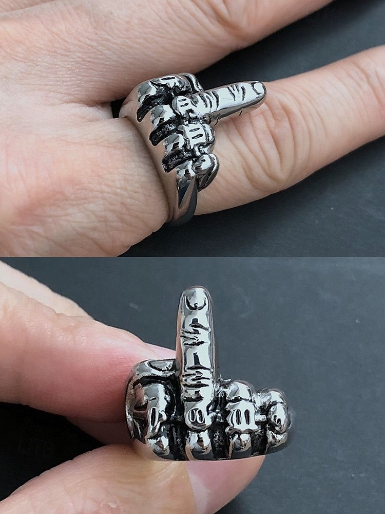 menns gotisk legering hodeskalle håndring - unike statement smykker for punk stil 2025 - $8.99 –P3