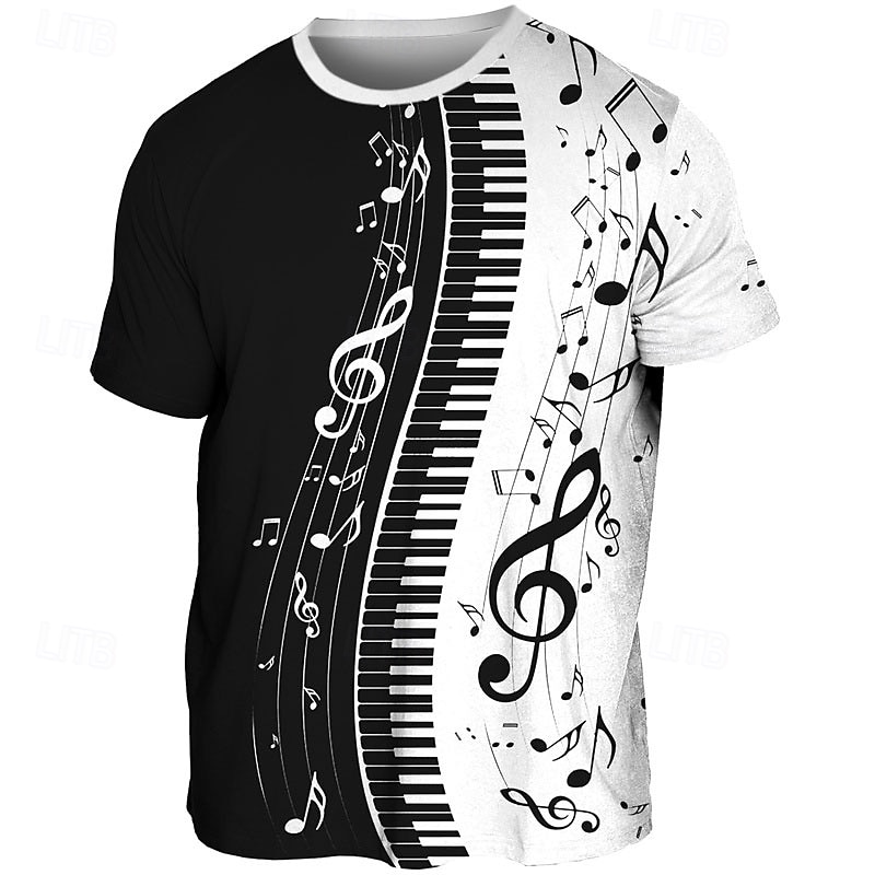 Męskie Podkoszulek Koszulki Graficzny Instrument muzyczny Półgolf Odzież Druk 3D Na zewnątrz Codzienny Sport Krótki rękaw Nadruk Zabytkowe Moda Designerskie 2026 - $20.99 –P2