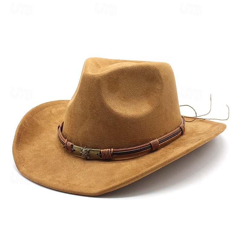 Men's Kentucky Derby Hat Sun Hat Cowboy Hat Fedora Trilby Hat Black Red Polyester Vintage Style Fashion 18th Century State of Texas Daily Theme Party Solid / Plain Color Sunscreen Cosplay 2025 - $18.99 –P6