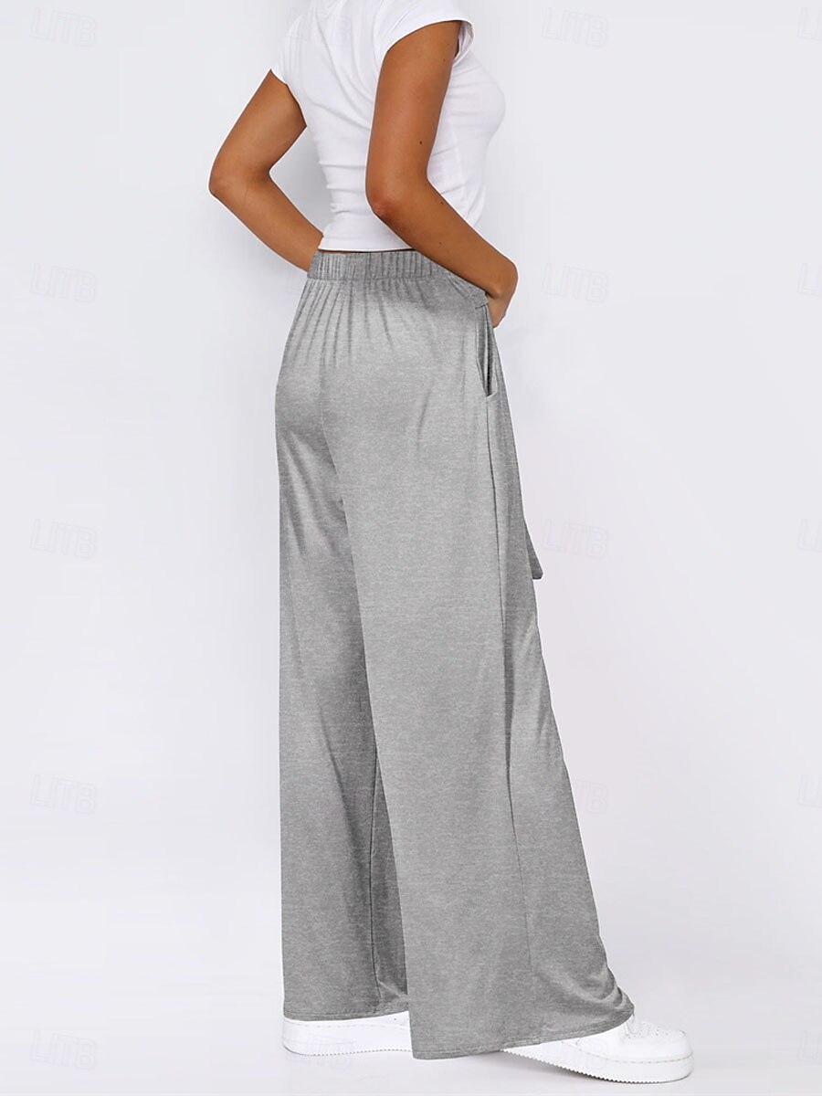 Per donna A zampa Chino Di tendenza Lunghezza intera Vita alta Liscio Tasche Cinturino elastico comodo Morbido Comodo Media elasticità Esterno Strada Cachi Verde militare Grigio Autunno Morbido del 2025 a $24.99 –P3