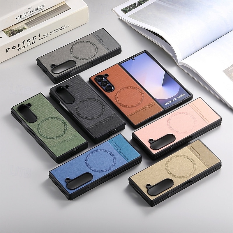 טלפון מגן עבור קיפול Z 6 Z Fold 5 Z Fold 4 Z Fold 3 כיסוי אחורי מגנטי תמיכה בטעינה אלחוטית עמיד בזעזועים רטרו TPU PC 2025 - $18.99 –P1