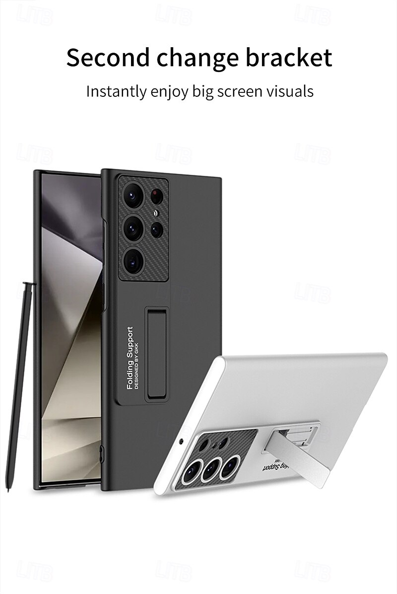 Phone Case For Samsung Galaxy S24 Ultra S23 Ultra S22 Ultra S25 Ultra Back Cover with Stand Holder Support Wireless Charging Shockproof PC 2025 - $17.99 –P5