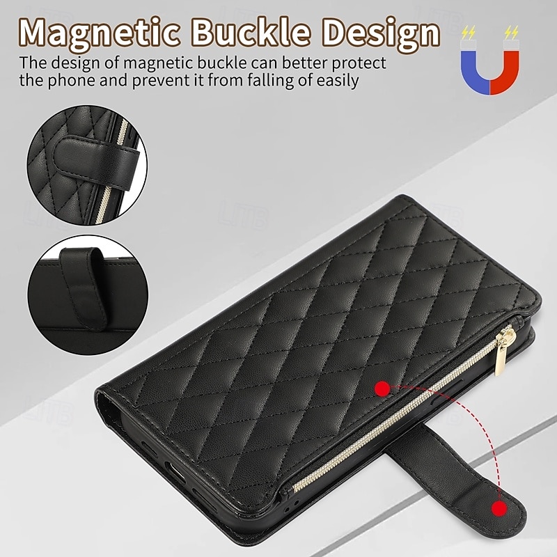 Phone Case For S24 S24 Ultra Plus S24 FE S23 S22 S21 S20 Ultra Plus FE A54 A34 A14 A73 A53 A33 A23 A13 A72 A52 A32 A22 A12 A71 A51 A31 S25 Ultra Back Cover with Stand Holder Zipper with Lanyard Retro 2025 - $20.99 –P13