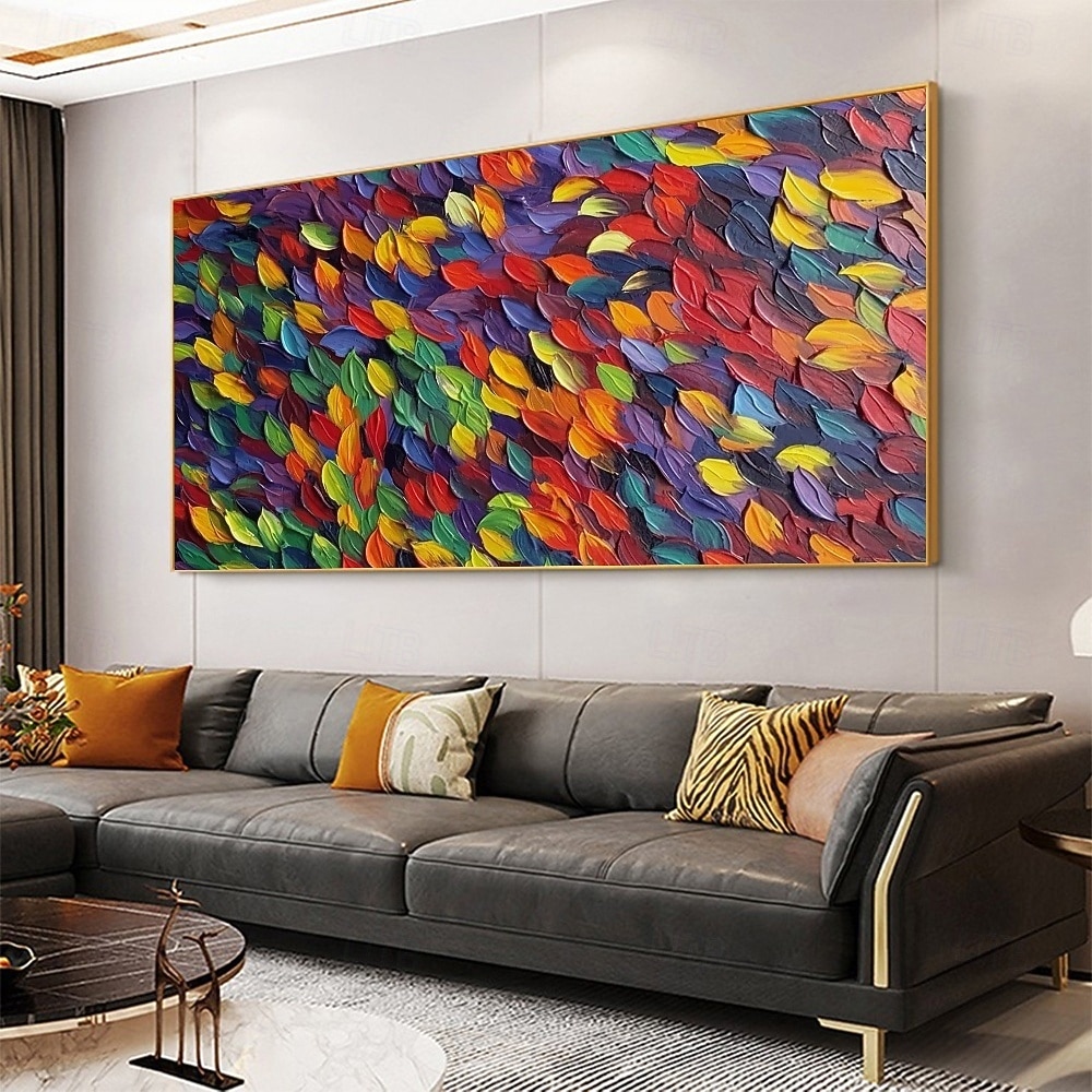 handgemachtes farbenfrohes modernes Ölgemälde auf Leinwand, großes handgemaltes abstraktes strukturiertes Boho-Ölgemälde, Wandkunst, zeitgenössisches minimalistisches Kunstwerk, Wandgemälde für 2025 - $116.99 –P2
