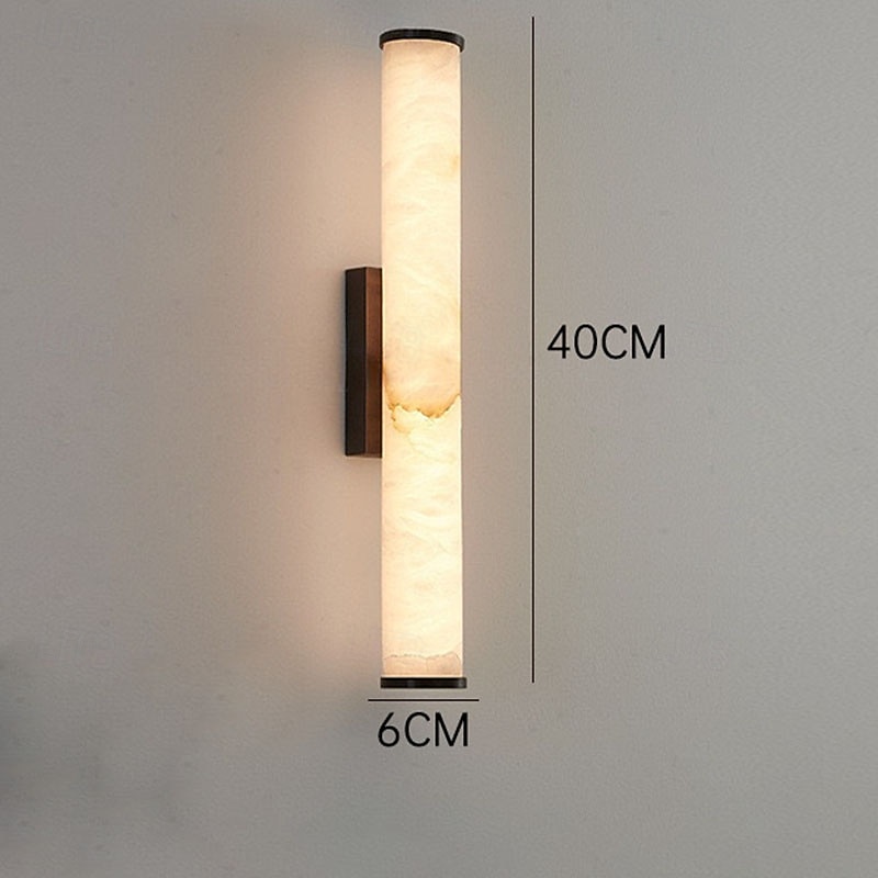 Luminária de parede de mármore natural luz led villa de luxo iluminação de cabeceira luz de parede de cobre 110-240v 10w de 2026 por $224.09 –P7