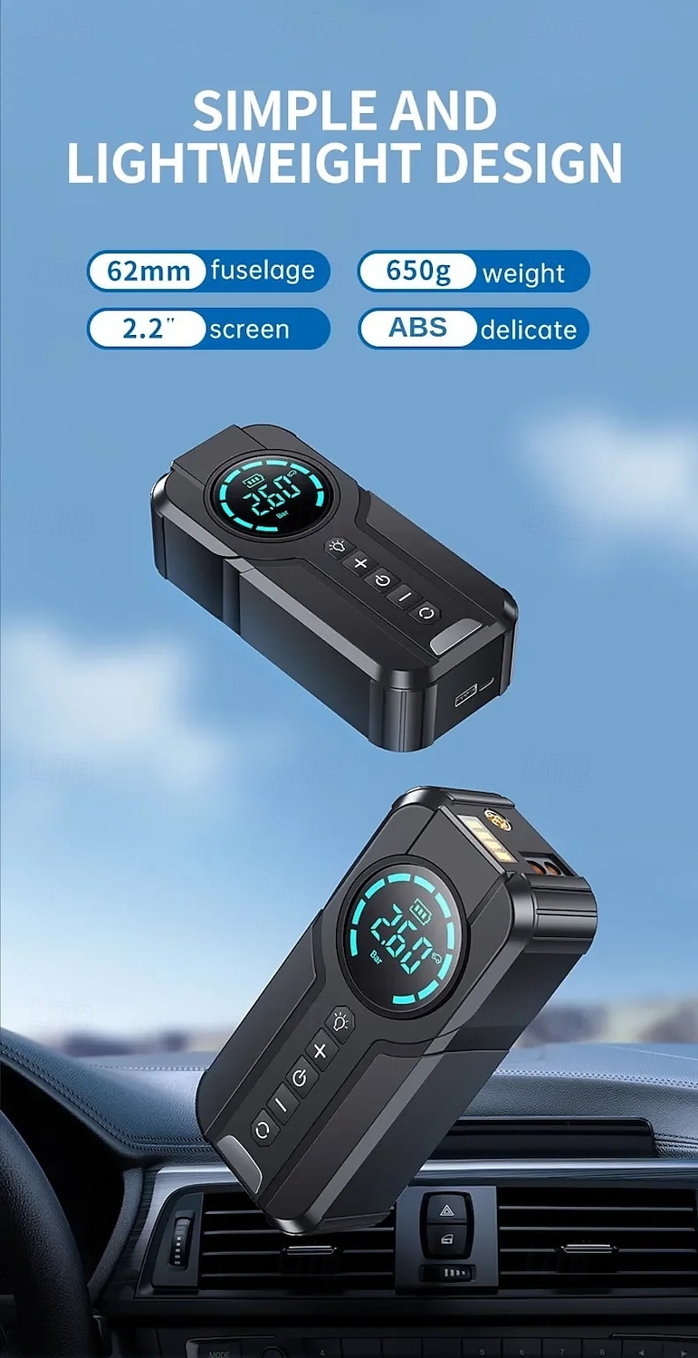 Car Multi-function Air Compressor Jump Starter Air Pump Convenient Tire Inflator Portable Battery Starter 2025 - $131.99 –P1
