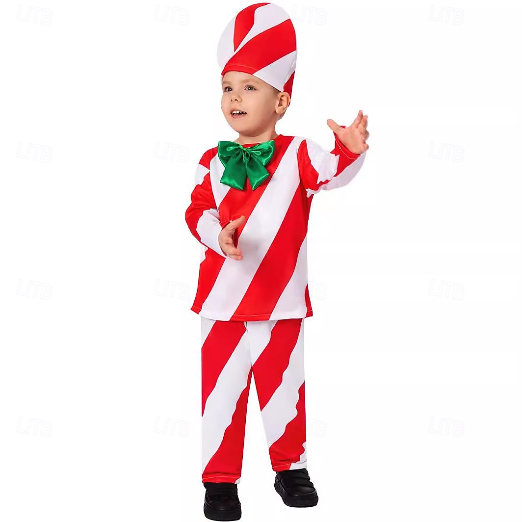 trestie de bomboane Costum Bărbați Băieți Crăciun Ajunul Craciunului Costum Cosplay Adulți Pentru copii Crăciun Vârf Pantaloni Guler Pălărie 2025 - $38.99 –P6