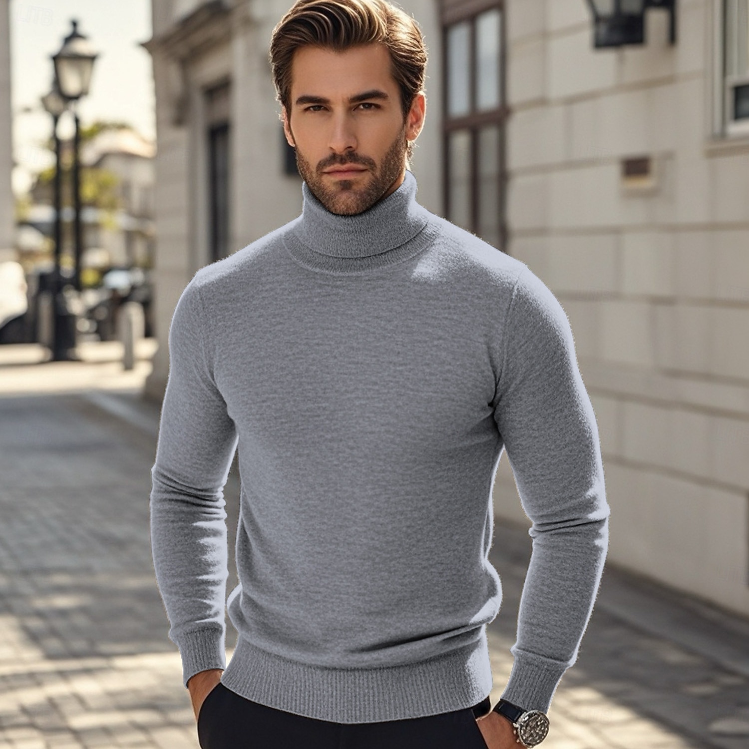 Homme Pull Pull en tricot A côtes Tricoter Normal Tricoté Plein Col Roulé Mode Décontractées Vacances Usage quotidien Vêtement Tenue Automne hiver Chameau Vin S M L de 2025 ? $21.99 –P4
