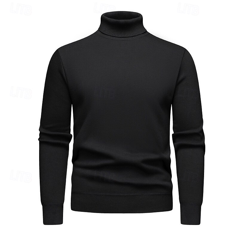 Homme Pull Pull en tricot A côtes Tricoter Normal Tricoté Plein Col Roulé Mode Décontractées Usage quotidien Rendez-vous Vêtement Tenue Automne hiver Vin Noir S M L de 2025 ? $23.99 –P6