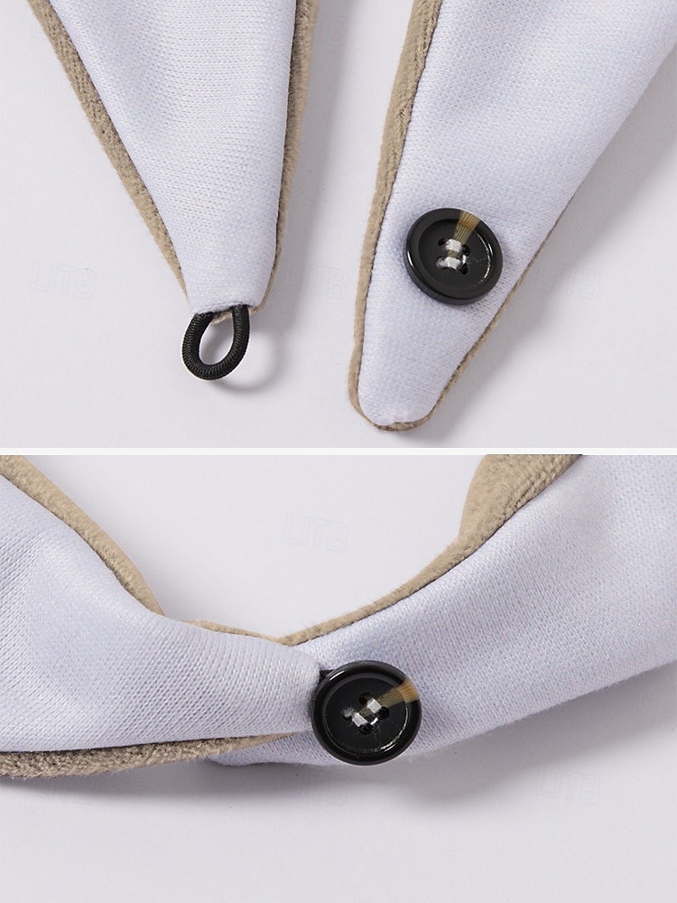 beige halsduk i vintagestil för kvinnor med svart katttryck – mysig och unik accessoar för kattälskare, perfekt för höst- och vinterkläder 2025 - $18.99 –P7