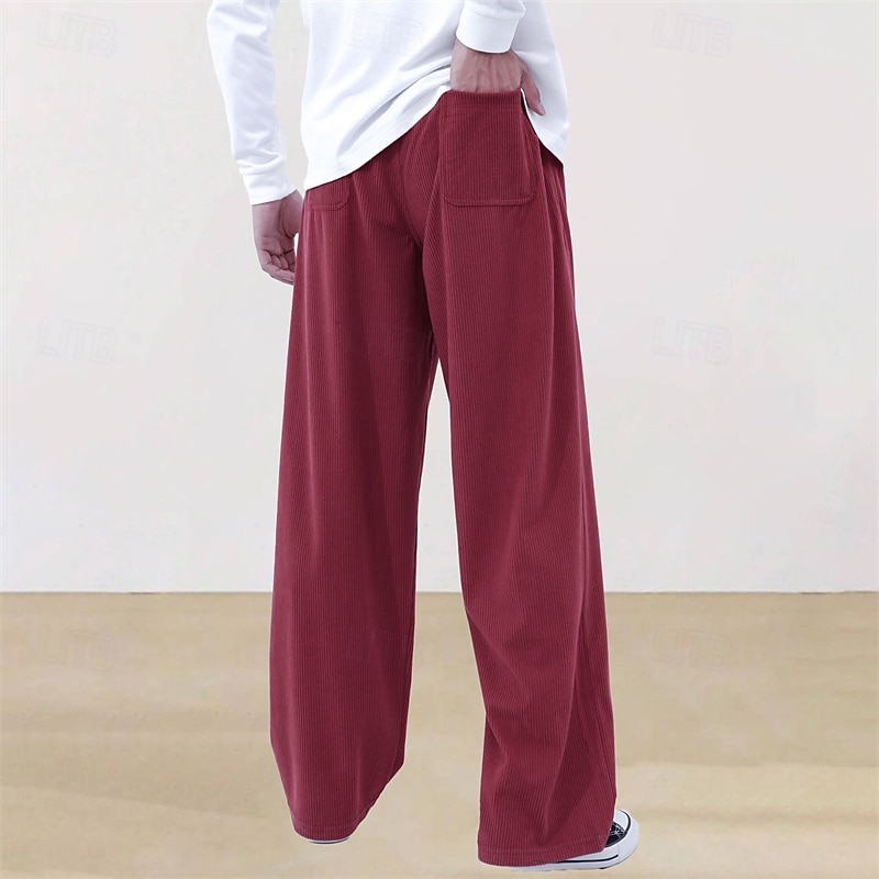 Hombre Pantalones de Deporte Pantalones deportivos Pantalones Pantalones de Pana Pantalones deportivos de pierna recta Correa Bolsillo Cintura elástica Plano Comodidad Diario Deporte Moda Casual 2026 - $21.99 –P8