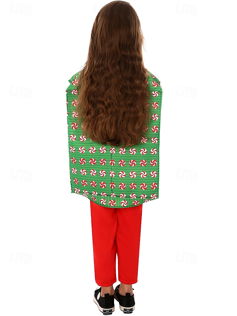 julklapp Candy Cane Kläder Finkostym Julkostym Pojkar Flickor Cosplay kostym Barn Jul Nyår julafton Jul Fest Väst 2025 - $29.99 –P3