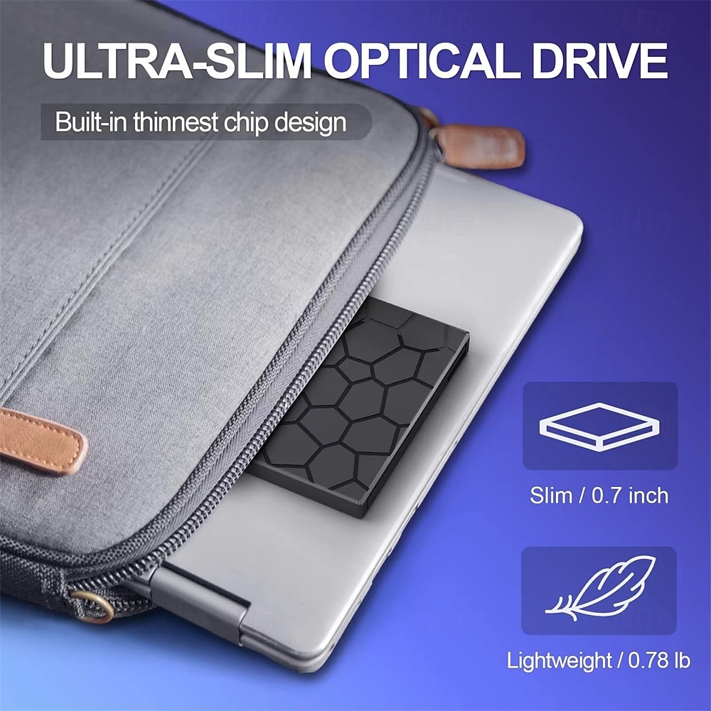 внешний привод CD/DVD для ноутбука, DVD-плеер для ноутбука 8 в 1 USB 3.0 сверхтонкий портативный CD-рекордер внешний оптический дисковод совместимый с ноутбуком настольным компьютером 2025 - $59.99 –P4