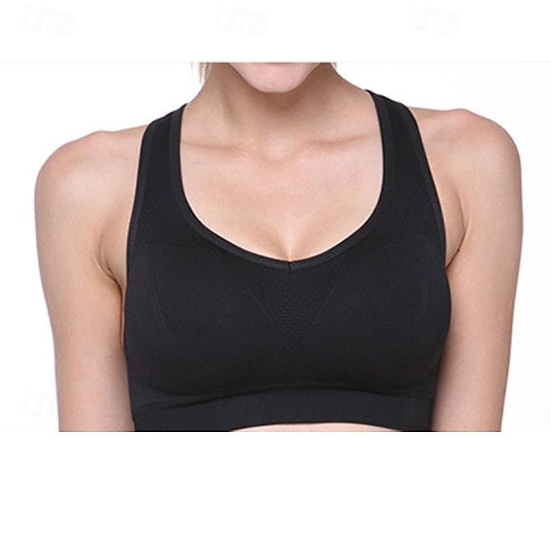 Per donna Supporto leggero Reggiseni sportivi Reggiseno da corsa Scollatura posteriore Buon top Imbottito Fitness Attività ricreative Corsa Traspirante Leggero Morbido Nero Blu Fuschia Tinta unita del 2025 a $12.99 –P4