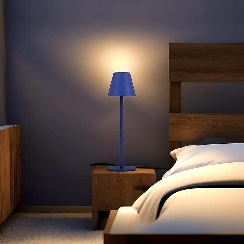מנורת שולחן אלחוטית LED מודרנית, מנורת אווירה בבית קפה רטרו, מנורת שולחן נטענת USB עמעום מגע לבר, לבית או למשרד 2025 - $31.99 –P16