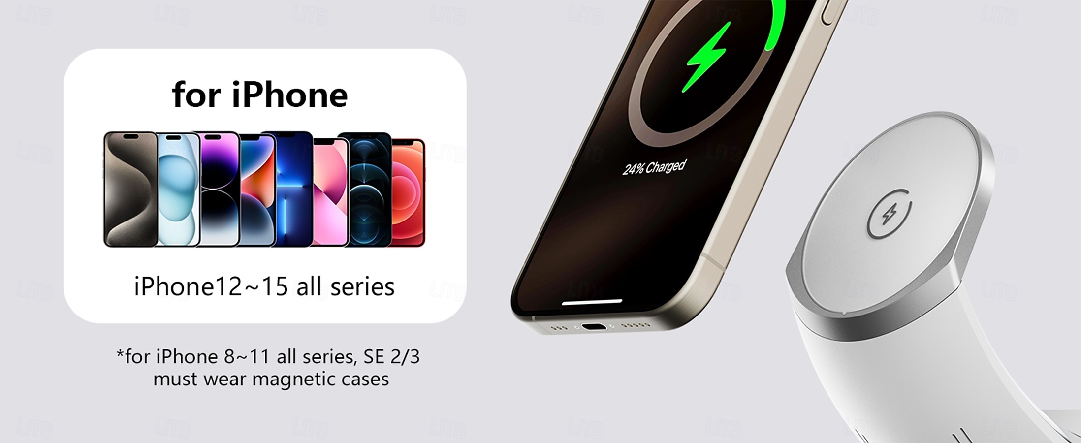 Wireless Charger 15 W Output Power Wireless Charging Station CE Certified Fast Wireless Charging MagSafe Magnetic For Apple Watch iPhone 14/13/12/11 Pro Max Apple Watch Series SE / 6/5/4/3/2/1 2025 - $63.99 –P11