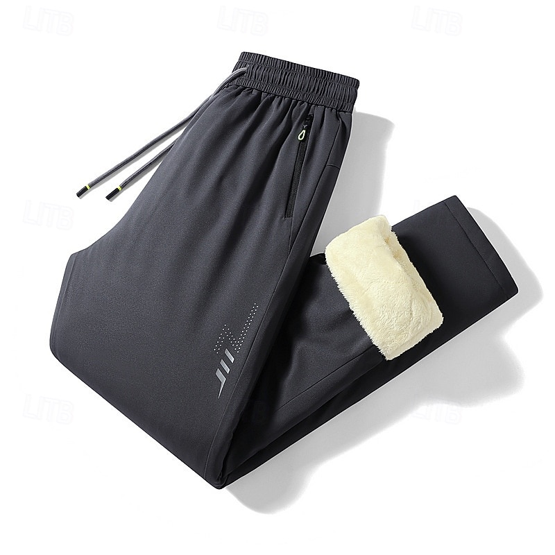 Men's Athletic Pants Fleece Pants Sweatpants Winter Pants Trousers Pocket Drawstring Elastic Waist Plain Comfort Warm Sports Outdoor Daily Fashion Casual Black Gray Micro-elastic 2026 - $26.99 –P10