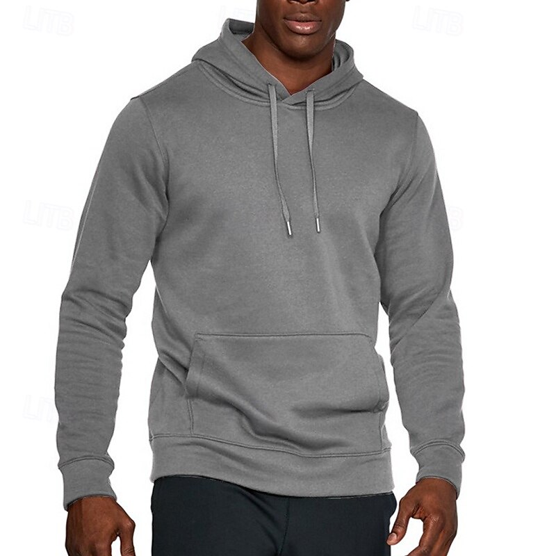 Hombre Sudadera Con Capucha Manga Larga Con Capucha Camiseta Al aire libre Mantiene abrigado Forro Polar Rutina de ejercicio Suave Invierno Poliéster Gris oscuro Negro Blanco Gimnasio Escalada 2025 - $11.59 –P7