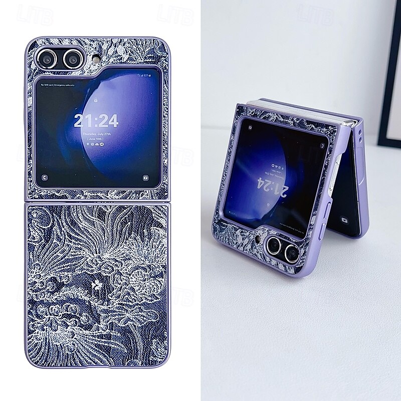 Phone Case For Samsung Galaxy Z Flip 6 Z Flip 5 Z Flip 4 Z Flip 3 Back Cover Shockproof Retro PC PU Leather 2025 - $16.99 –P18