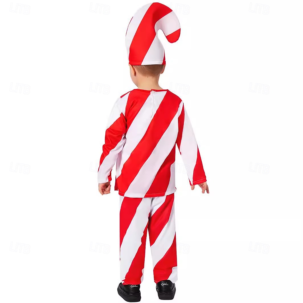 trestie de bomboane Costum Bărbați Băieți Crăciun Ajunul Craciunului Costum Cosplay Adulți Pentru copii Crăciun Vârf Pantaloni Guler Pălărie 2025 - $38.99 –P5